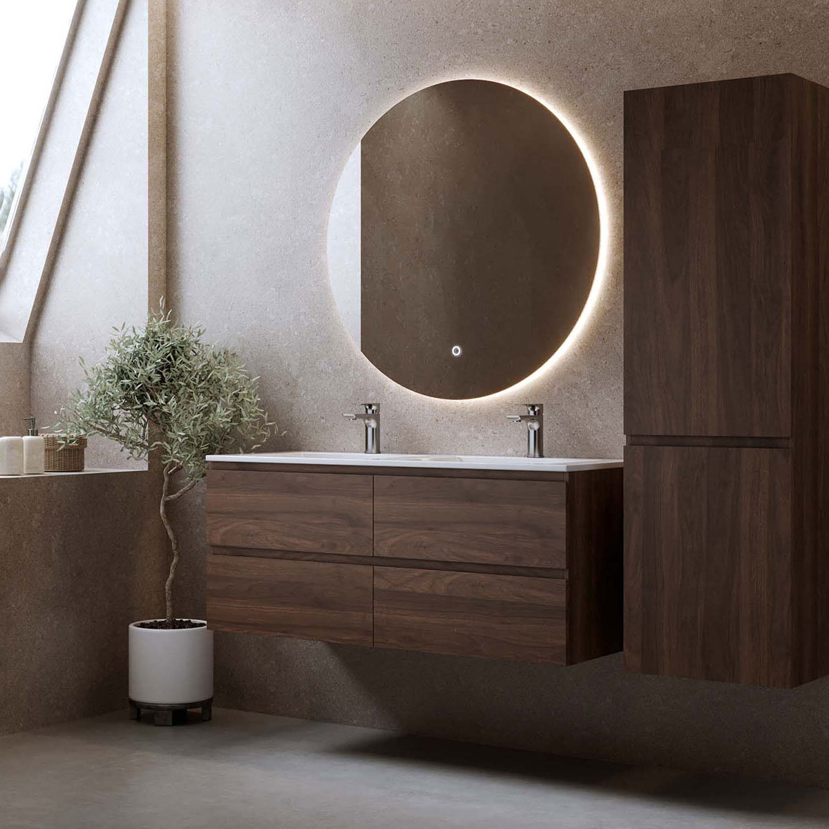 Tvättställsskåp Bathlife Eufori Valnöt