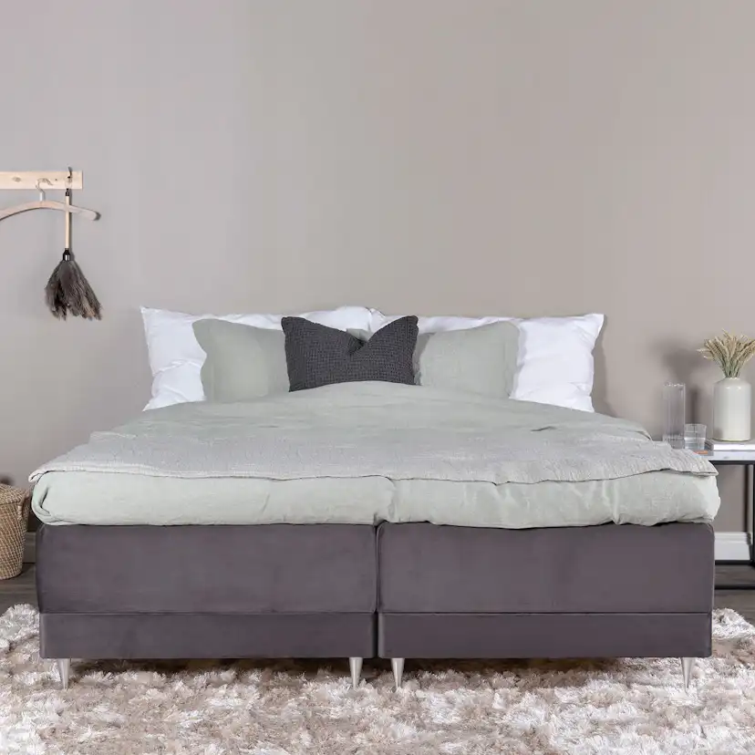 Ställbar Kontinentalsäng Venture Home Vansbro 180x200 Mörkgrå Sammet