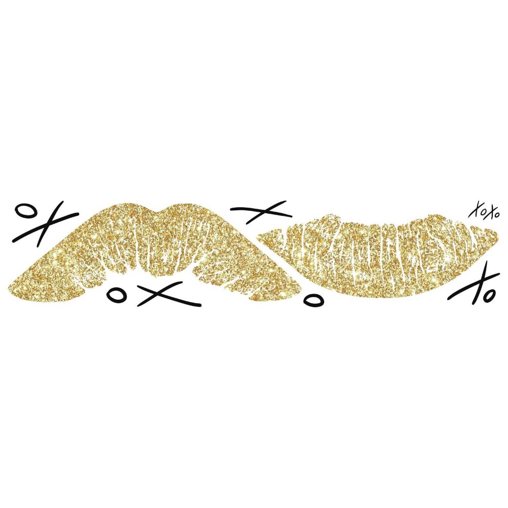 Väggdekor RoomMates XOXO Lip with Glitter