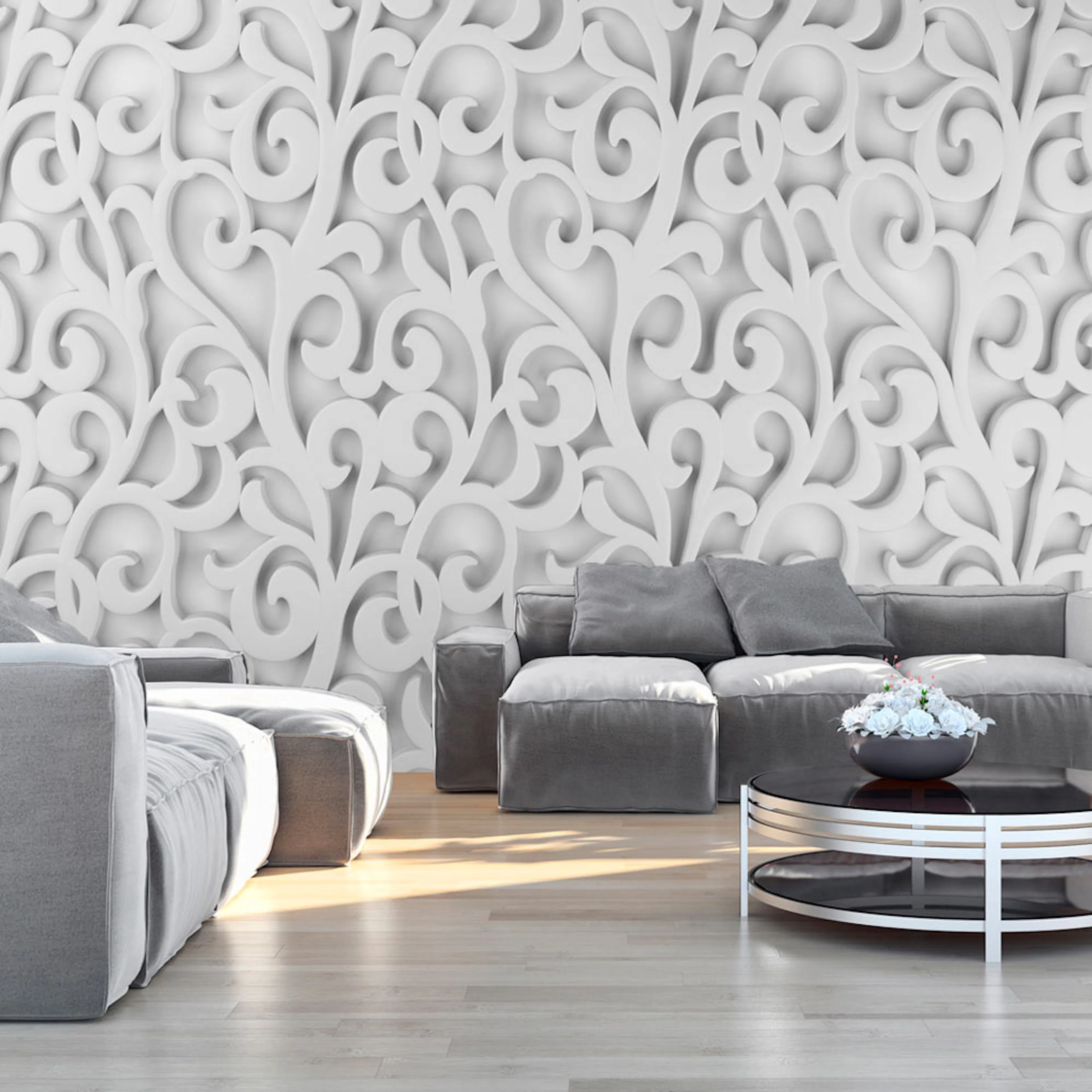 Fototapet Arkiio White Ornament