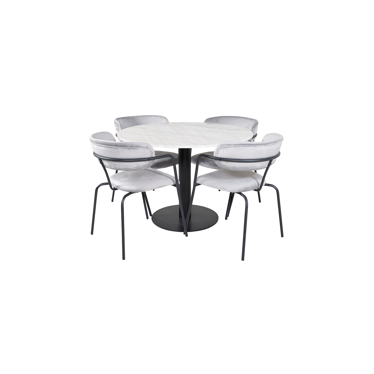Matgrupp Venture Home Estelle med 4 Aris Stolar Sammet