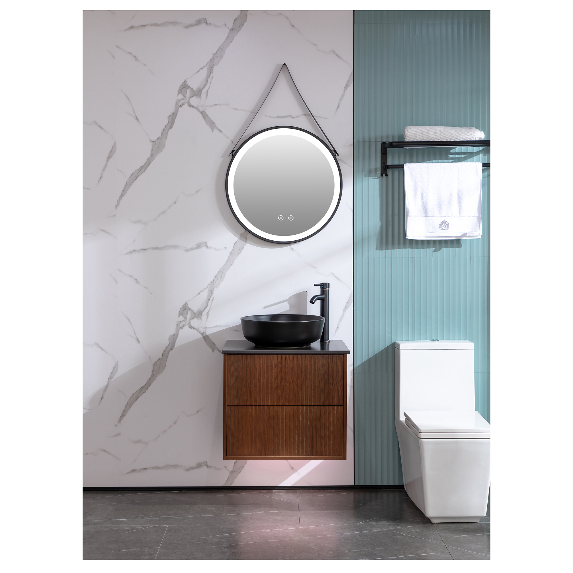 Washbasin Cabinet Bathlife FÖRTJUST 60 Brown oak Bredd: 600 mm
