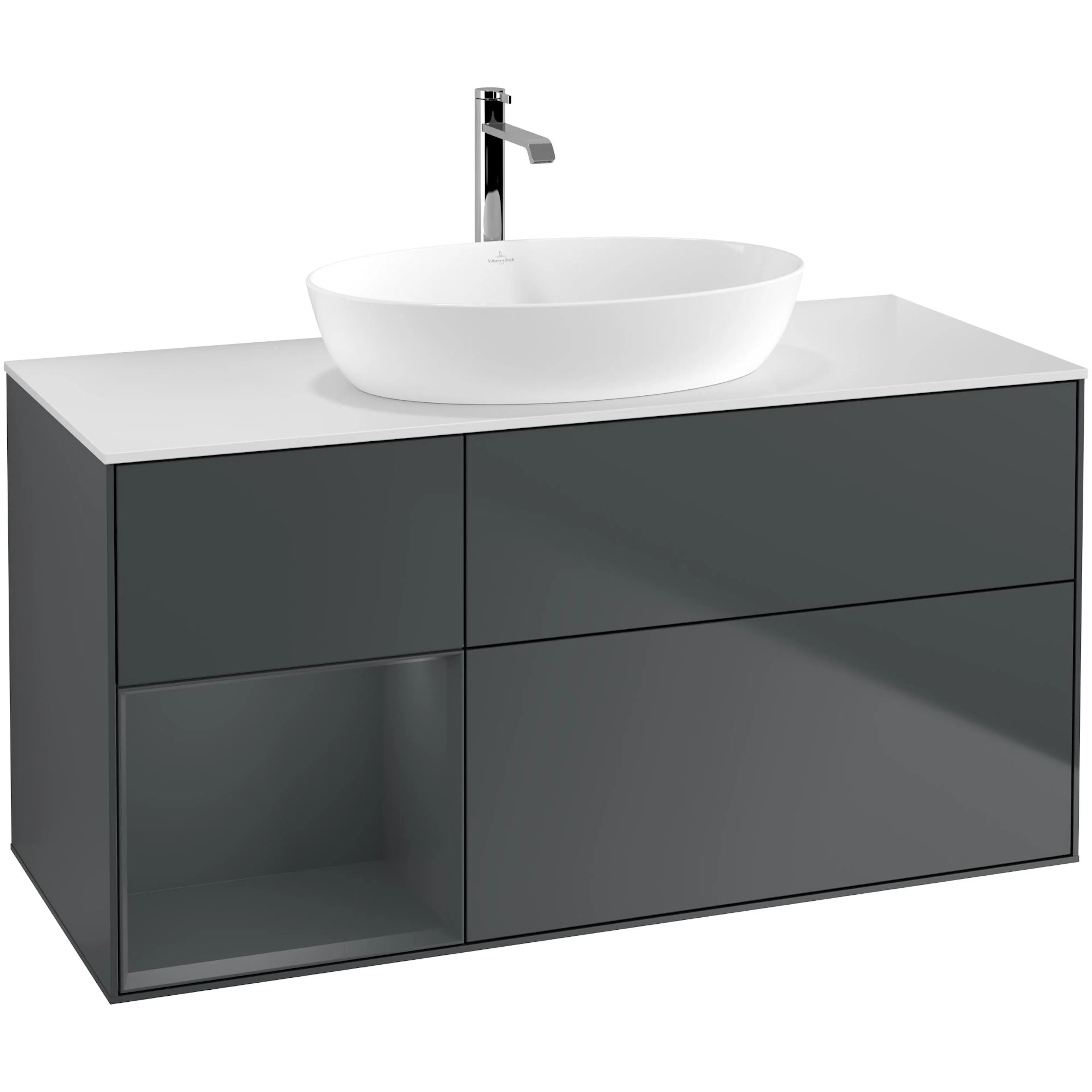 Tvättställsskåp Villeroy & Boch Finion med 3 Lådor Hylla och Bänkskiva för Fristående Tvättställ från Artis & Collaro