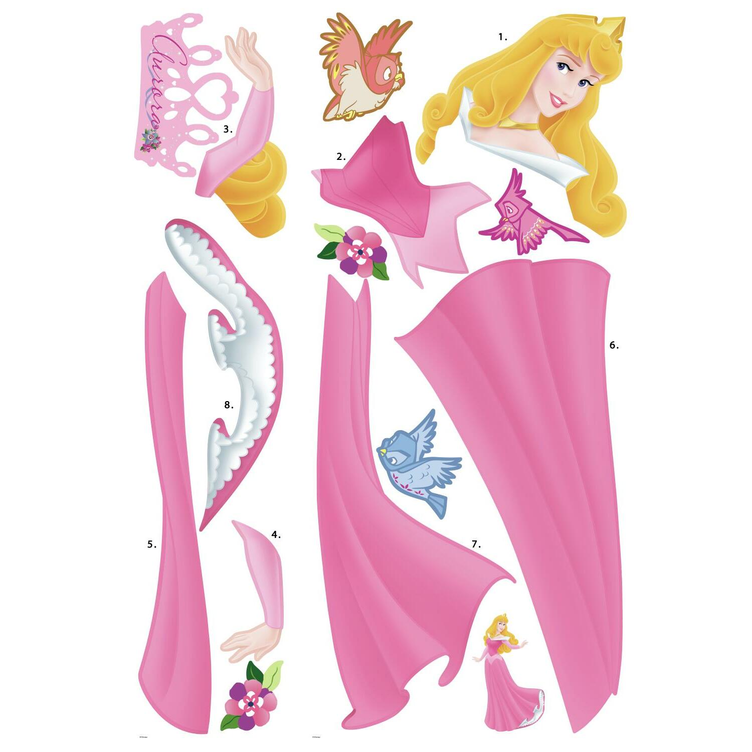 Väggdekor RoomMates Disney Törnrosa med Bling