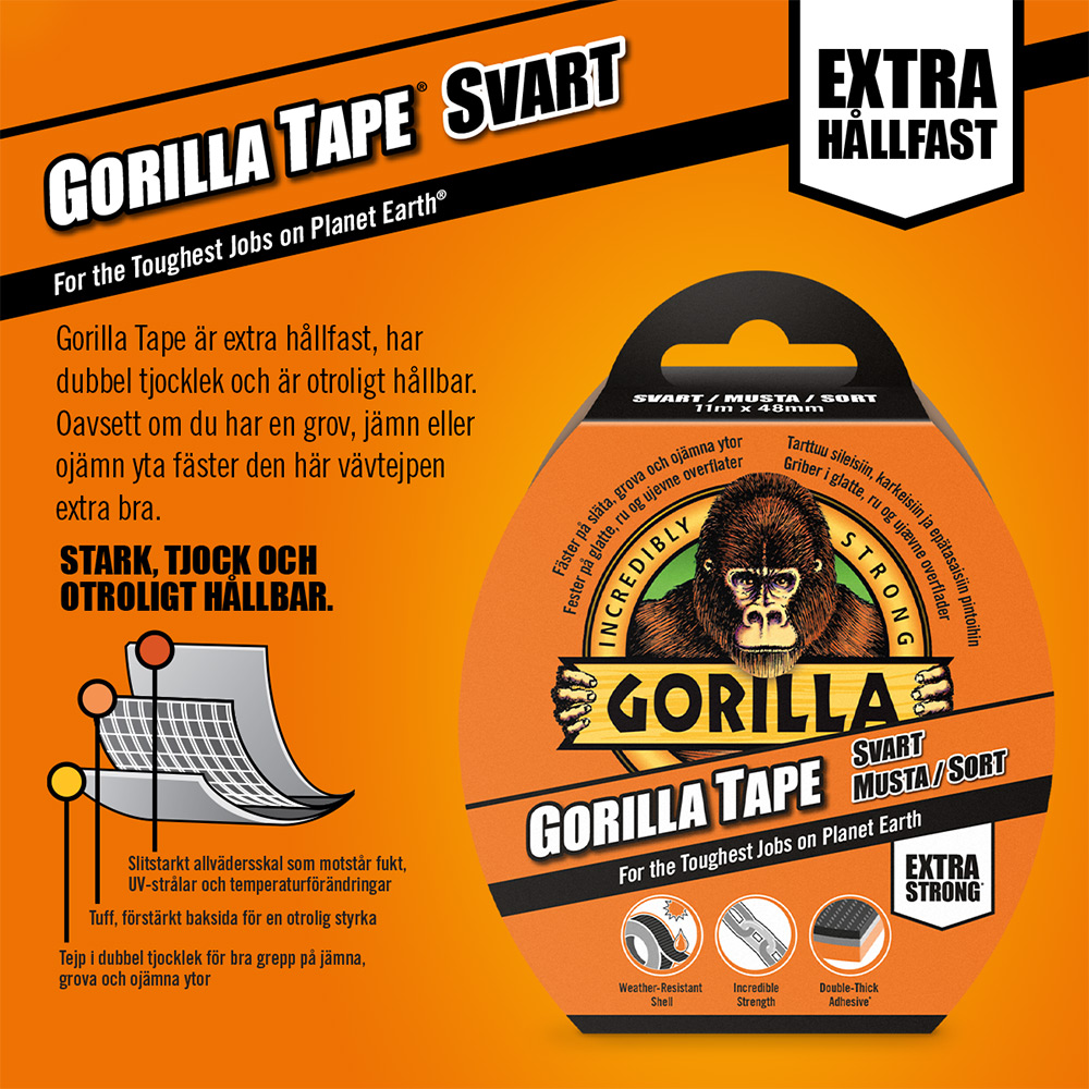 Tejp Gorilla Tape Vit 27mx48mm