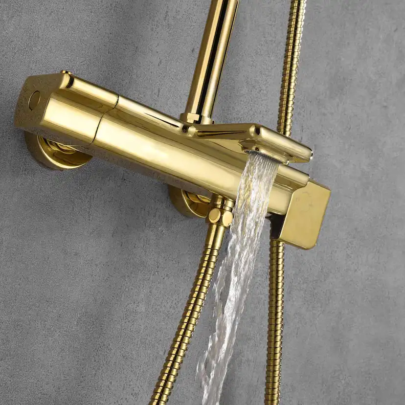 TAKDUSCHSET STIMMA TAPP MÄSSING CC150 MED Ø240 DUSCHHUVUD Mässing