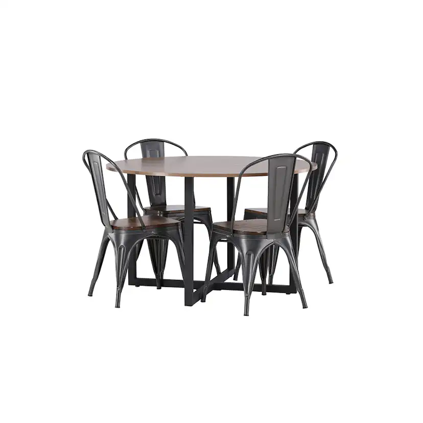 Matgrupp Venture Home Durango Ø 120 cm med 4 Tempe Stolar