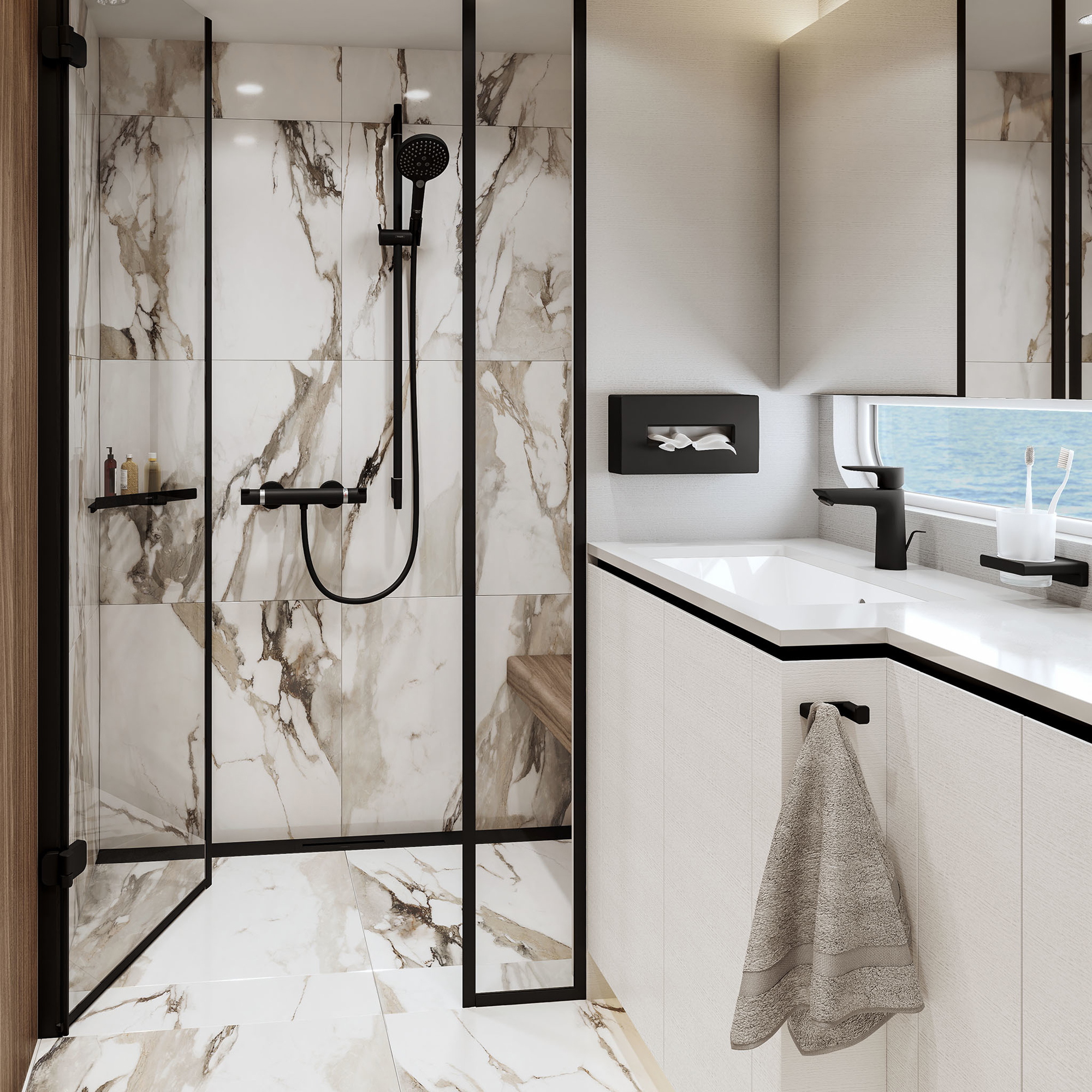 Hansgrohe AddStoris Hörnhylla Mattsvart Mattsvart