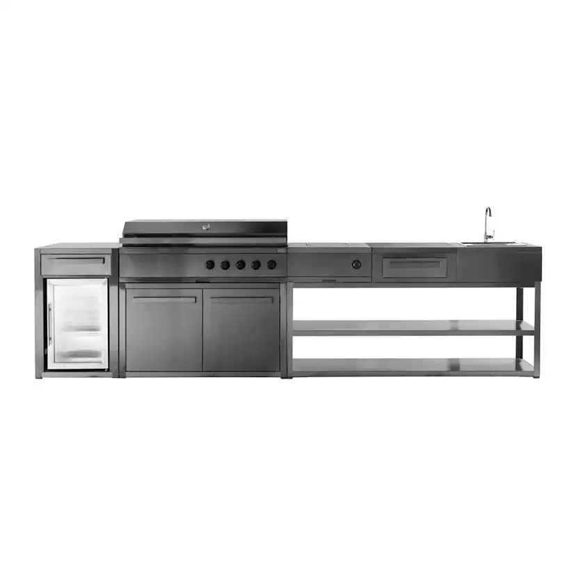 Förvaringsmodul med arbetsbänk Myoutdoorkitchen Nordic Line Stainless 304SS
