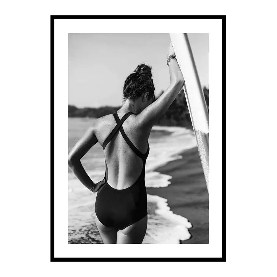 Poster Gallerix Posing With Surfboard