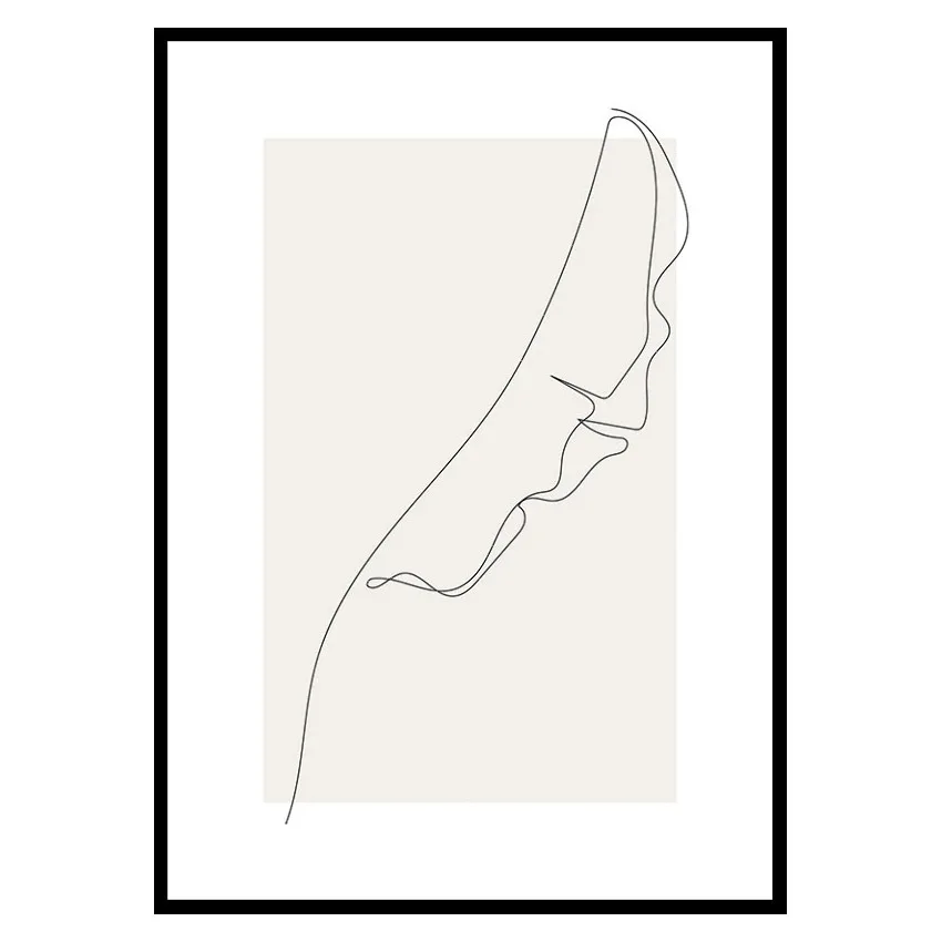 Poster Gallerix Banana Leaf Line Art No1