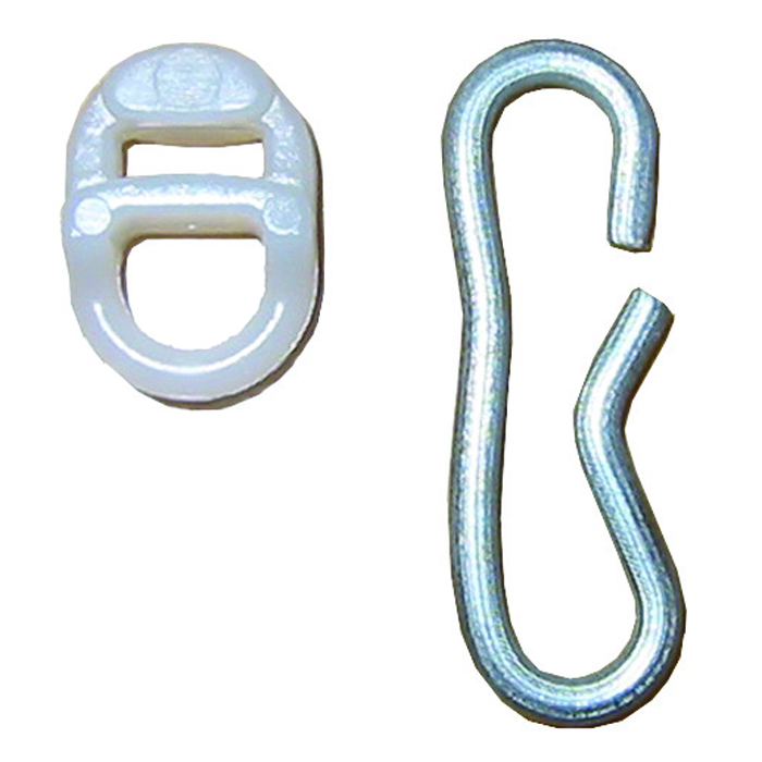 Gardintillbehör Debel Glid & Krok för Duschskena Vit