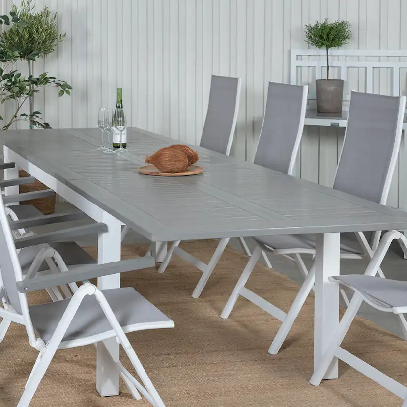 Matgrupp Venture Home Aleyna 224 Vit med 8 Aleyna Positionsstolar