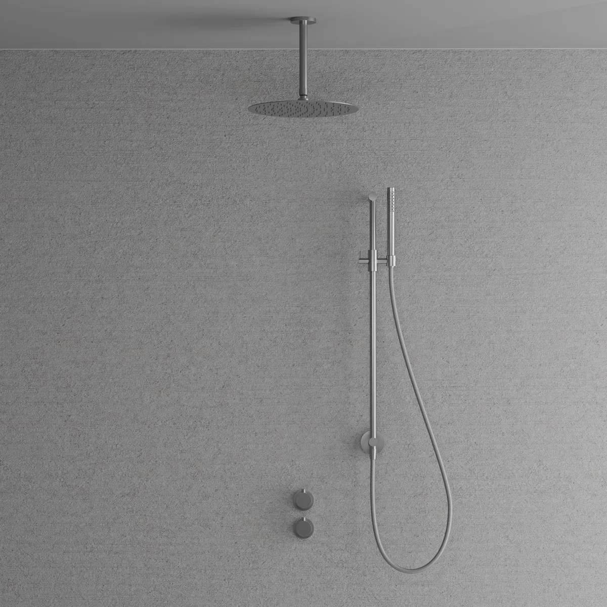 Takduschset Scandtap Steel Harmonized 5Z för Inbyggnad