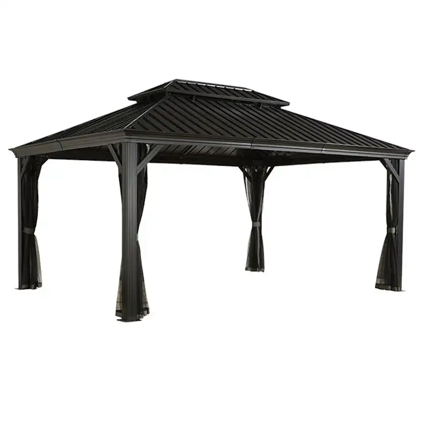 Messina Pergola 11 kvm Area 11 m2, Stomme: Svart, Tak: Svart