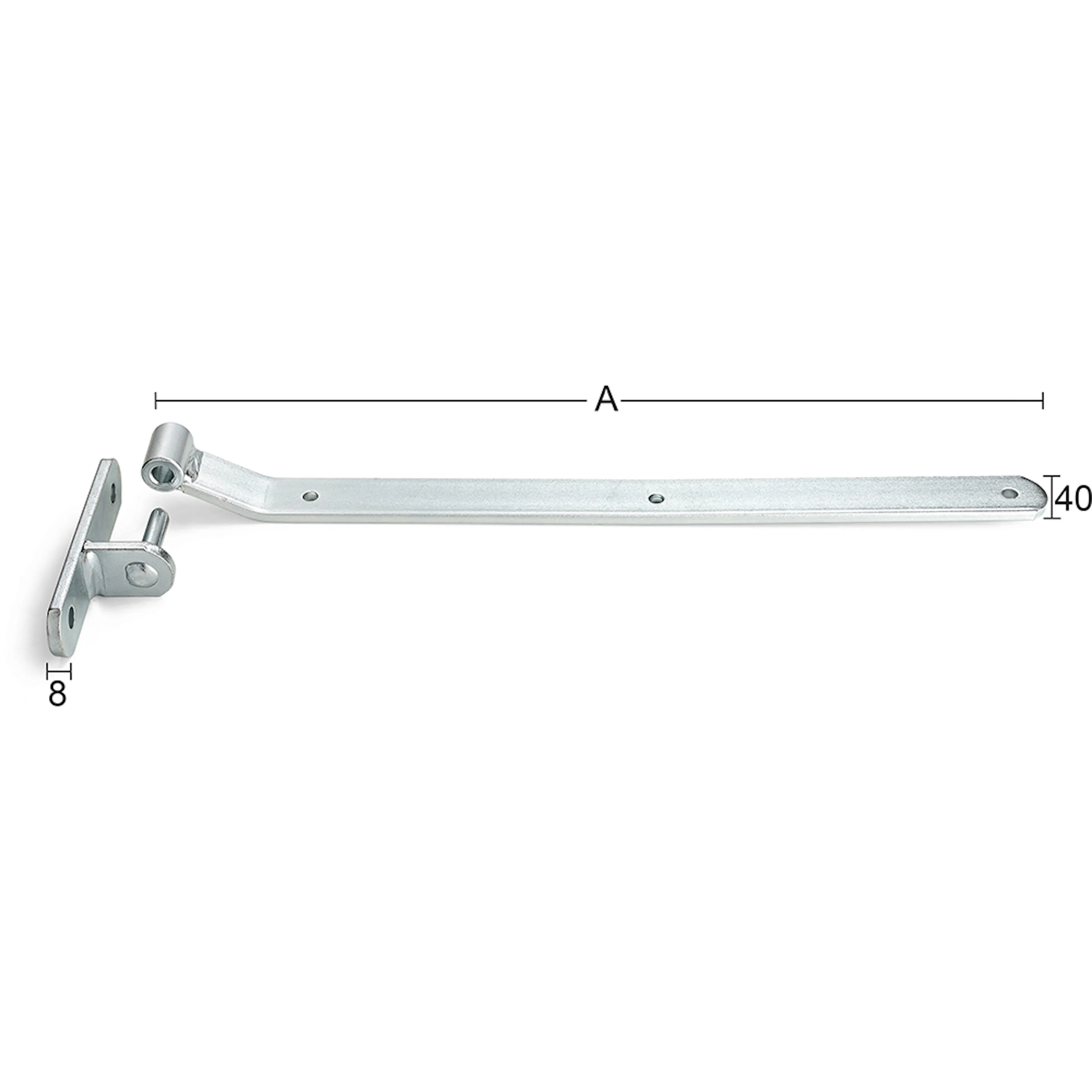 Hakgångjärn 212B Bockade Längd: 750 Mm Längd: 750 Mm
