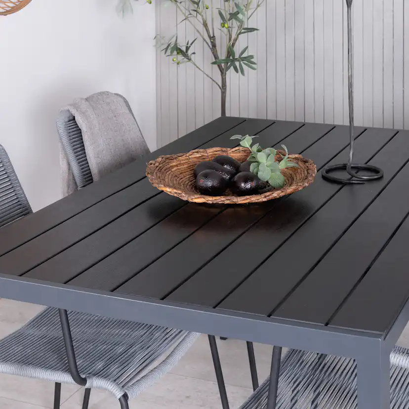 Matgrupp Utomhus Venture Home Bundy med 4 Levi Trädgårdsstolar Grå