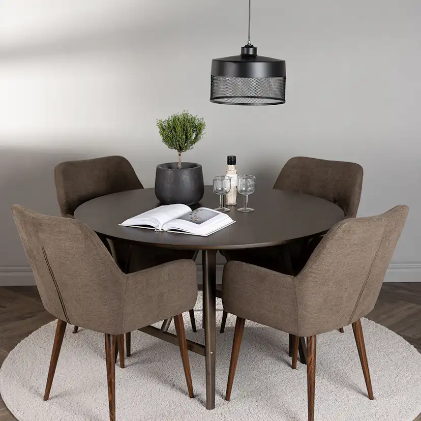Matgrupp Venture Home Kaseidon Ø100 cm med 4 st Tomorrow stolar