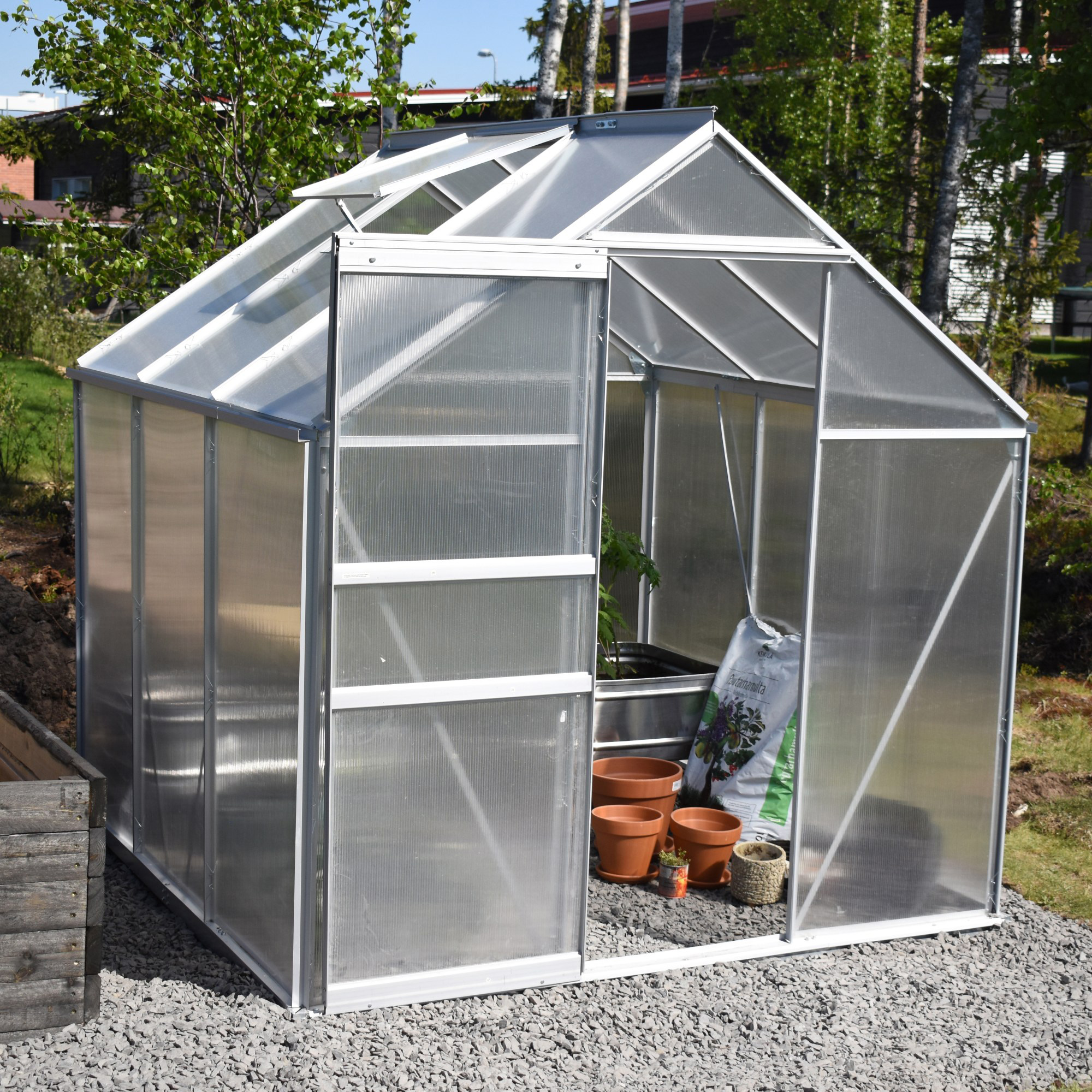 Växthus Green Land Aluminium 8,2 m² Svart