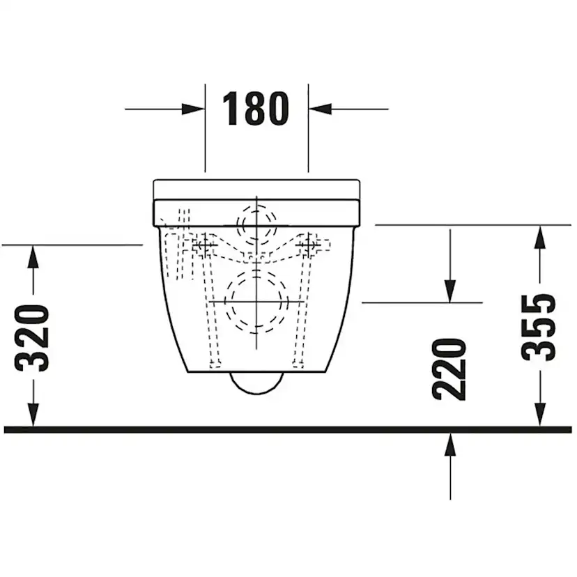 Vägghängd Toalettstol Duravit Starck 3 222509 utan Toalettsits