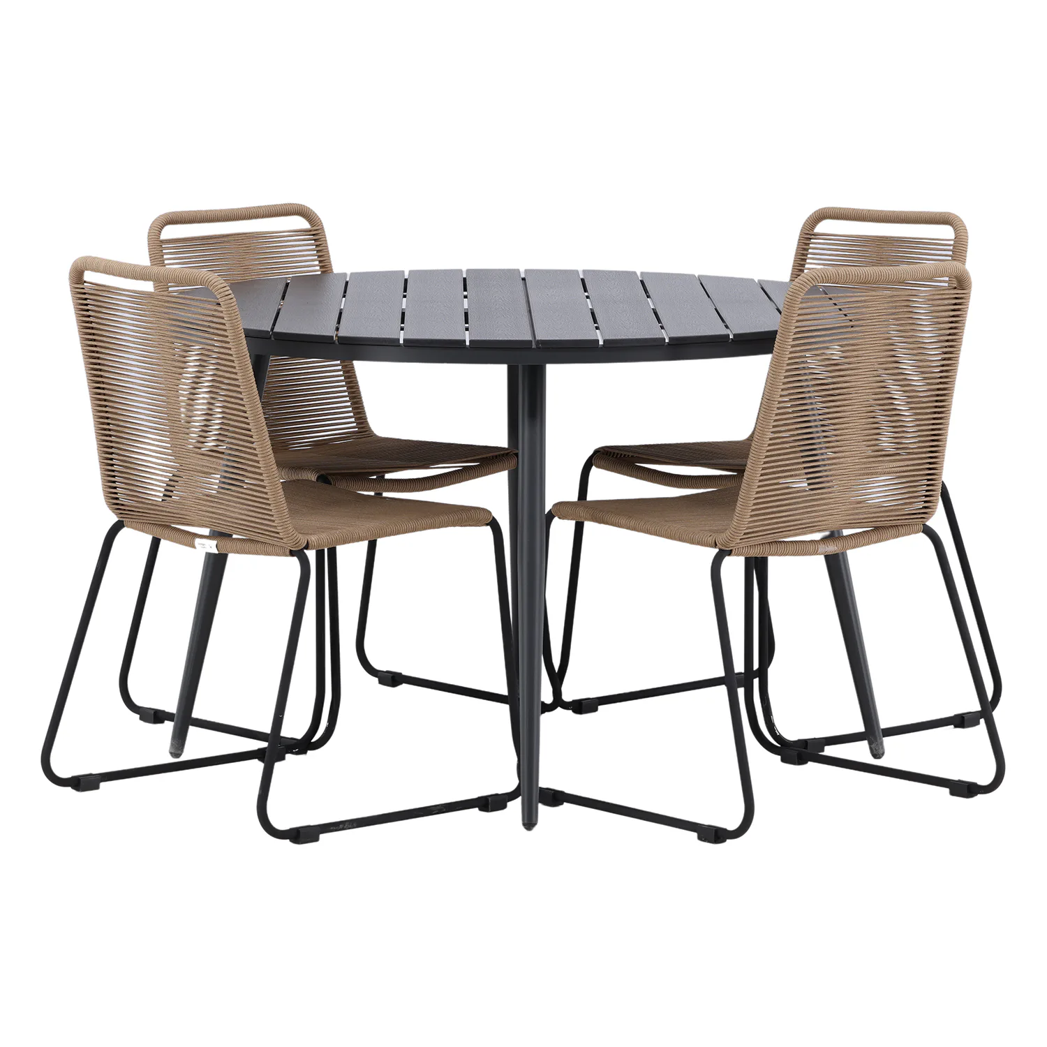 Break - Dining Table Round- Black / Black - Alu / Aintwood - Svart/Brun