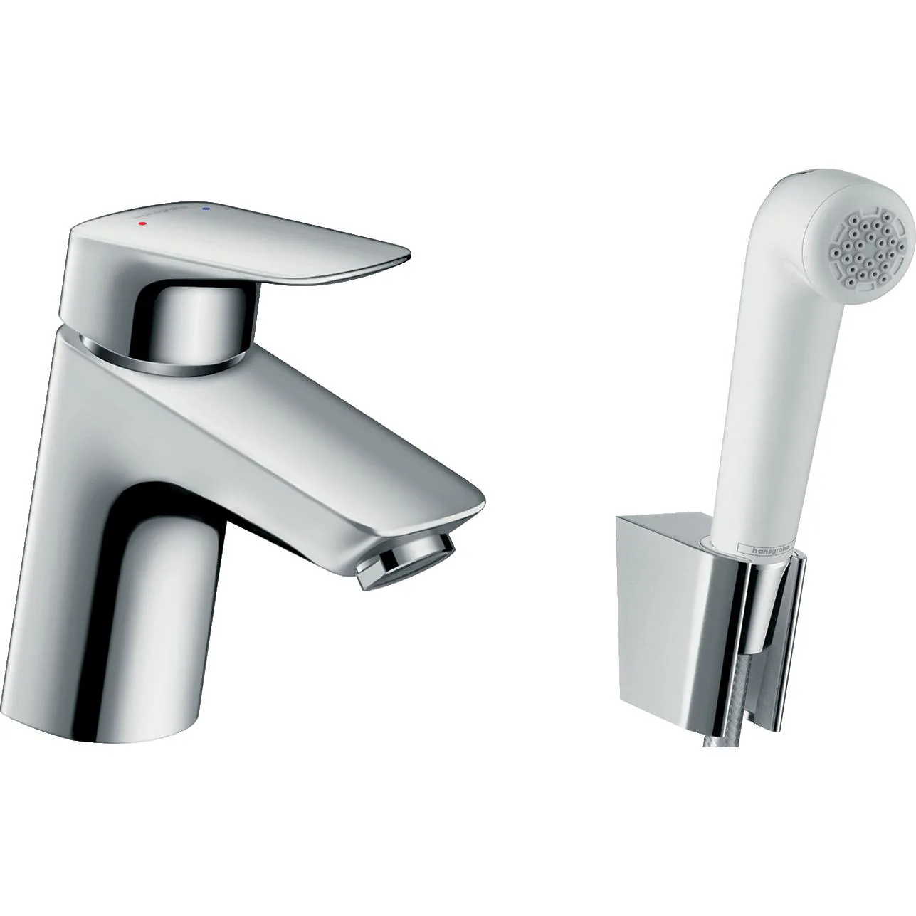 Tvättställsblandare Hansgrohe Logis S med Bidettehanddusch