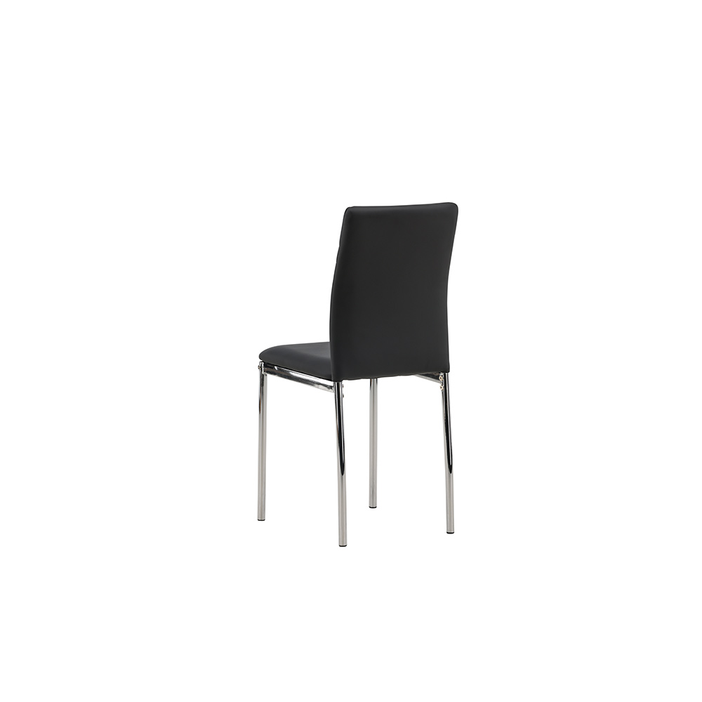 Matstol Venture Home Lily Svart Stol med Kromade Stålben 2 st