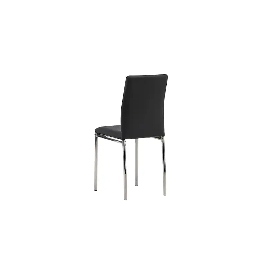 Matstol Venture Home Lily Svart Stol med Kromade Stålben 2 st