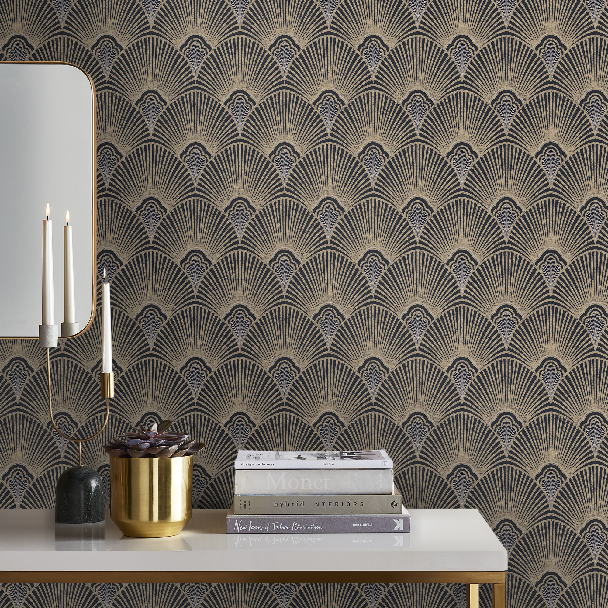 Tapet Sublime Art Deco Svart/guld 121151