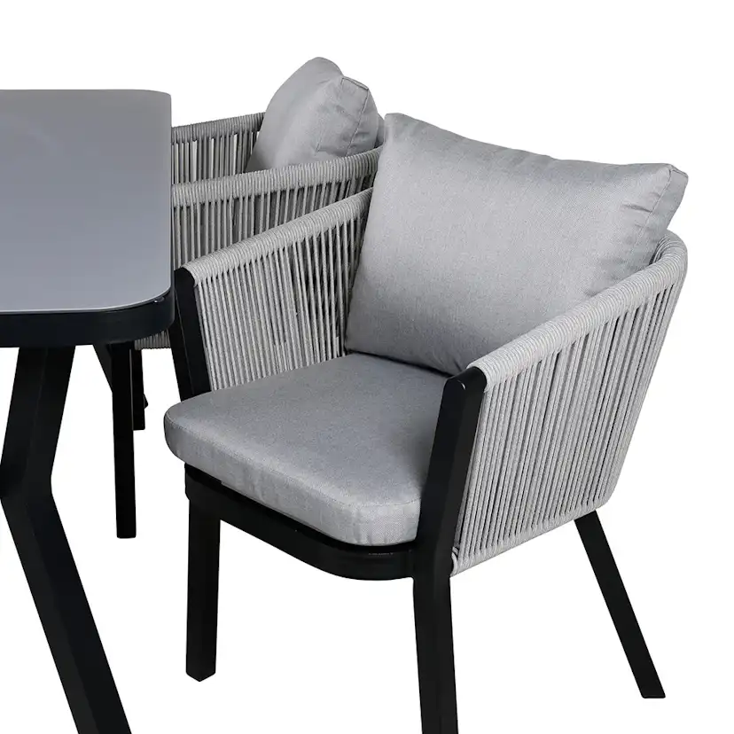 Matgrupp Venture Home Vyn Svart med 4 Vyn Matstolar