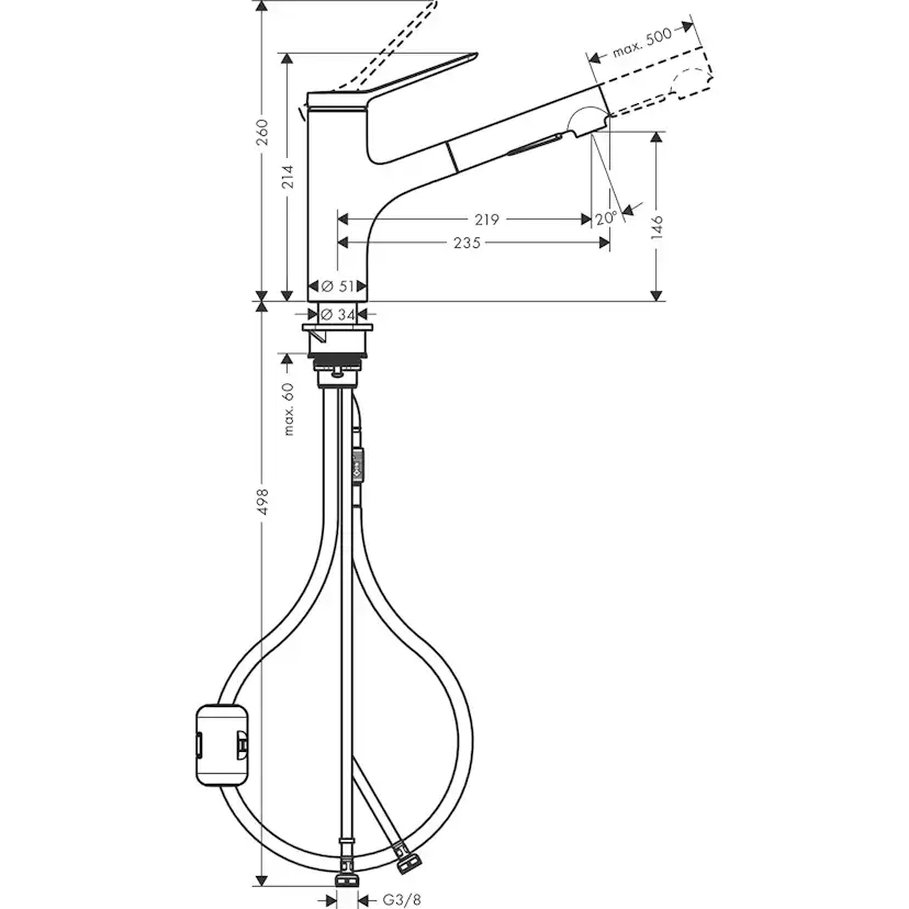 Köksblandare Hansgrohe Zesis M33 150 2jet