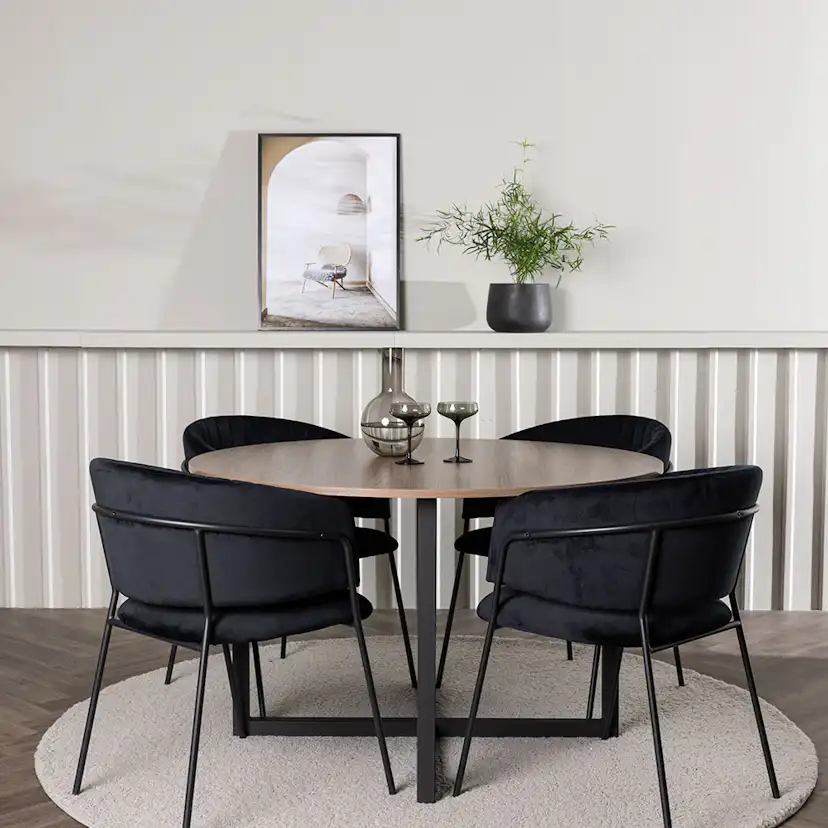 Matgrupp Venture Home Durango Ø120 cm med 4 st Selma stolar