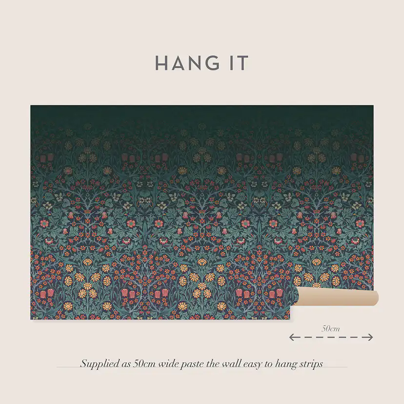 Fototapet William Morris At Home Blackthorn Navy