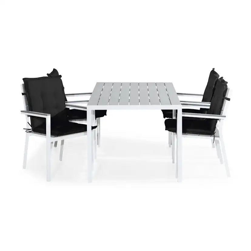 Matgrupp Comfort Garden Tunis Matgrupp Utomhus 150x90 med 4 Stapelstolar m Dyna