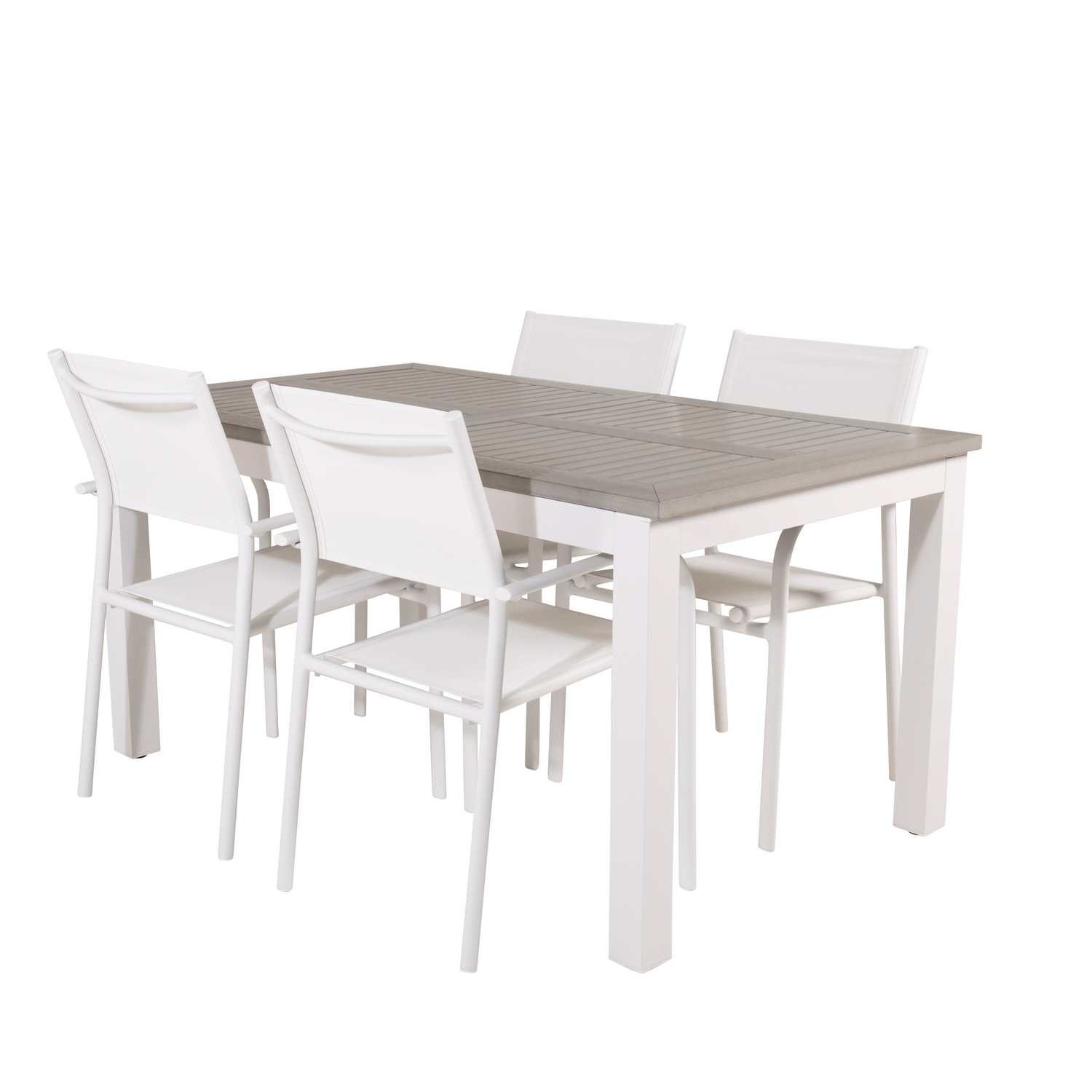 Albany Dining Table 152/210*90 - White Alu / Grey Aintwood+S Vit/Grå