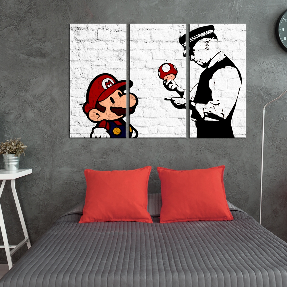 Tavla - Mario Bros (Banksy) 90x60 90x60 cm