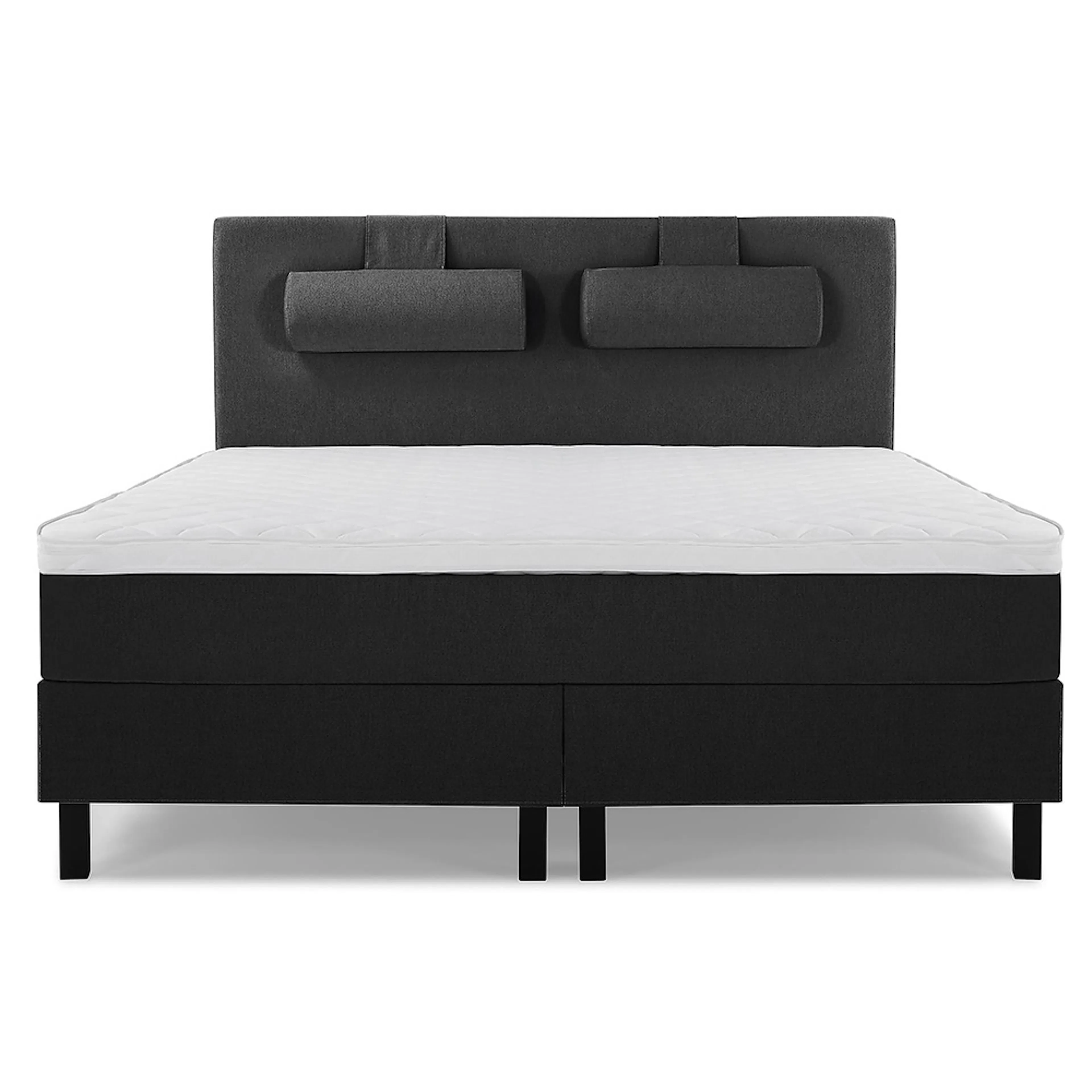 Lucky Komplett Sängpaket 180x200 Skum Slät Sänggavel Svart, Lucky Stor Nackkudde, Fast Skum
