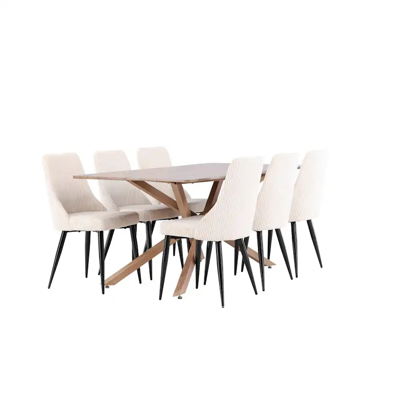 Matgrupp Venture Home Piazza 180 med 6 st Leone Stolar