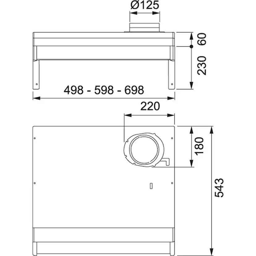 Kåpa 1222B-10 70 Vit Bredd: 698 mm