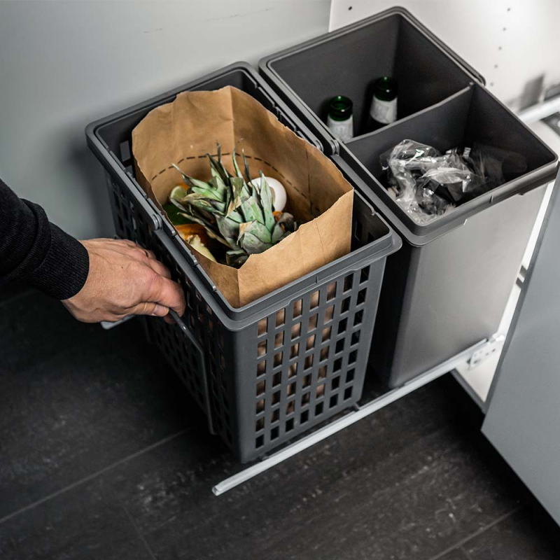 Källsorteringskärhållare Beslag Design Select Basic Eco Mörkgrå