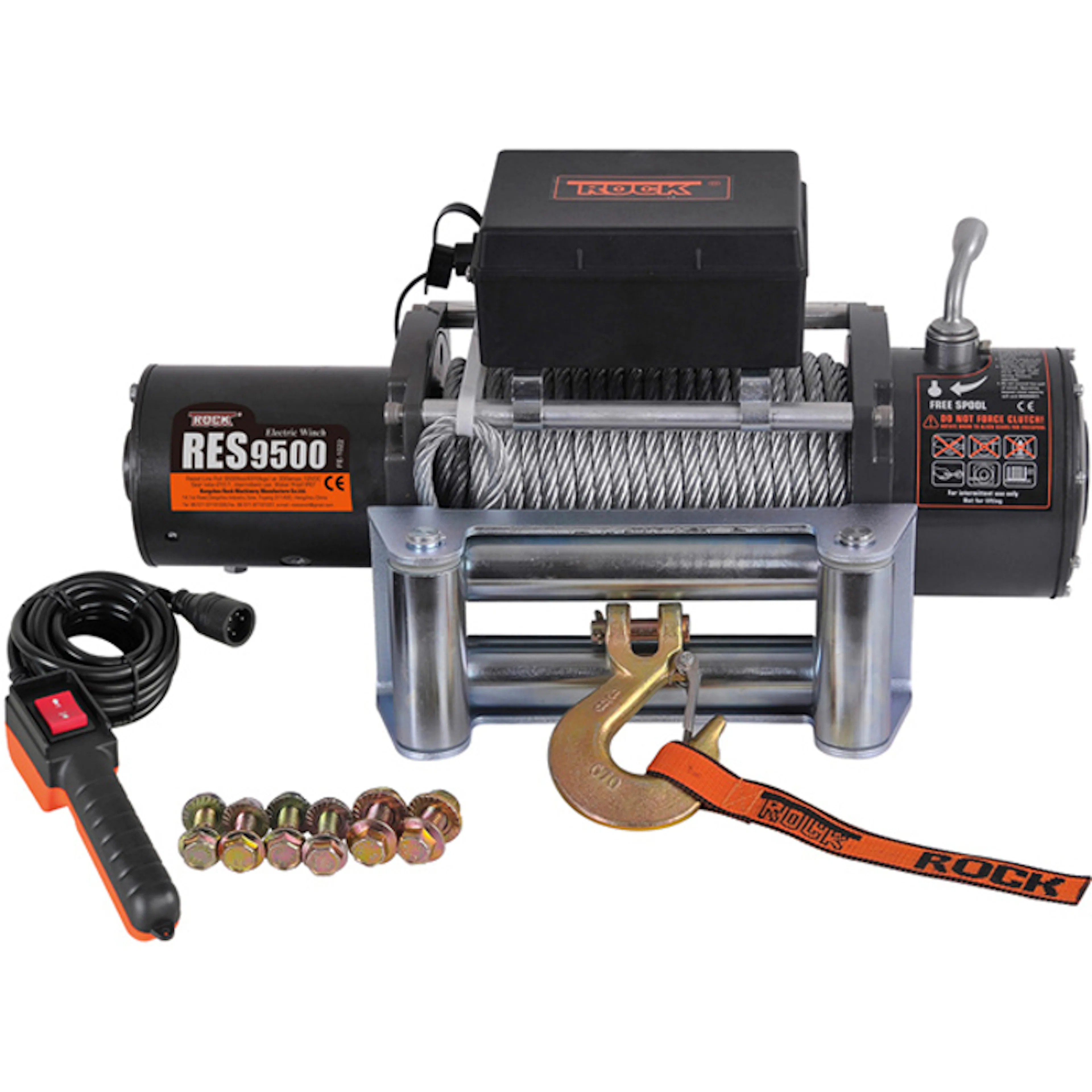 Trailervinsch Rock RES9500 Elektrisk 12 Vdc 4.9HK (3.6kW) 4313 kg