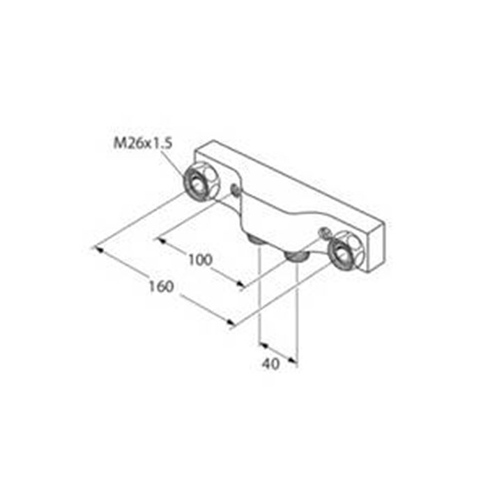 Blandarfäste Gustavsberg 160/40 cc Blyfri
