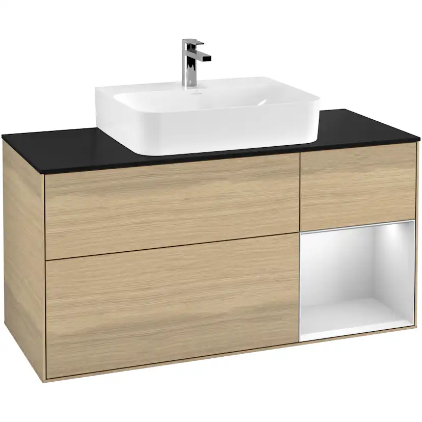 Tvättställsskåp Villeroy & Boch Finion med 3 Lådor Hylla och Bänkskiva för Centrerat Tvättställ
