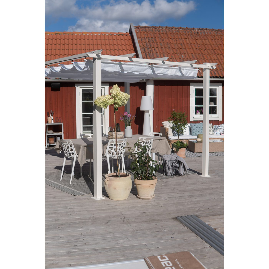 Pergola 3x3 m Vit Vit/Vit