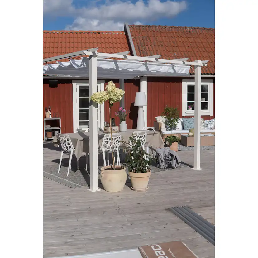 Pergola 3x3 m Vit Vit/Vit