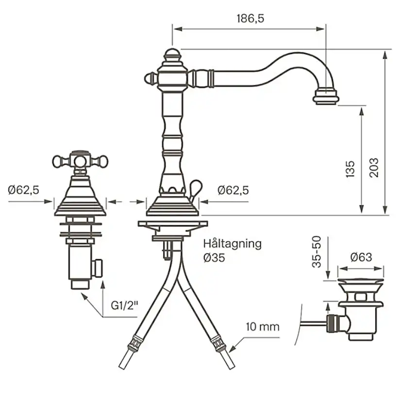 Tvättställsblandare Tapwell Classic FBLV 055