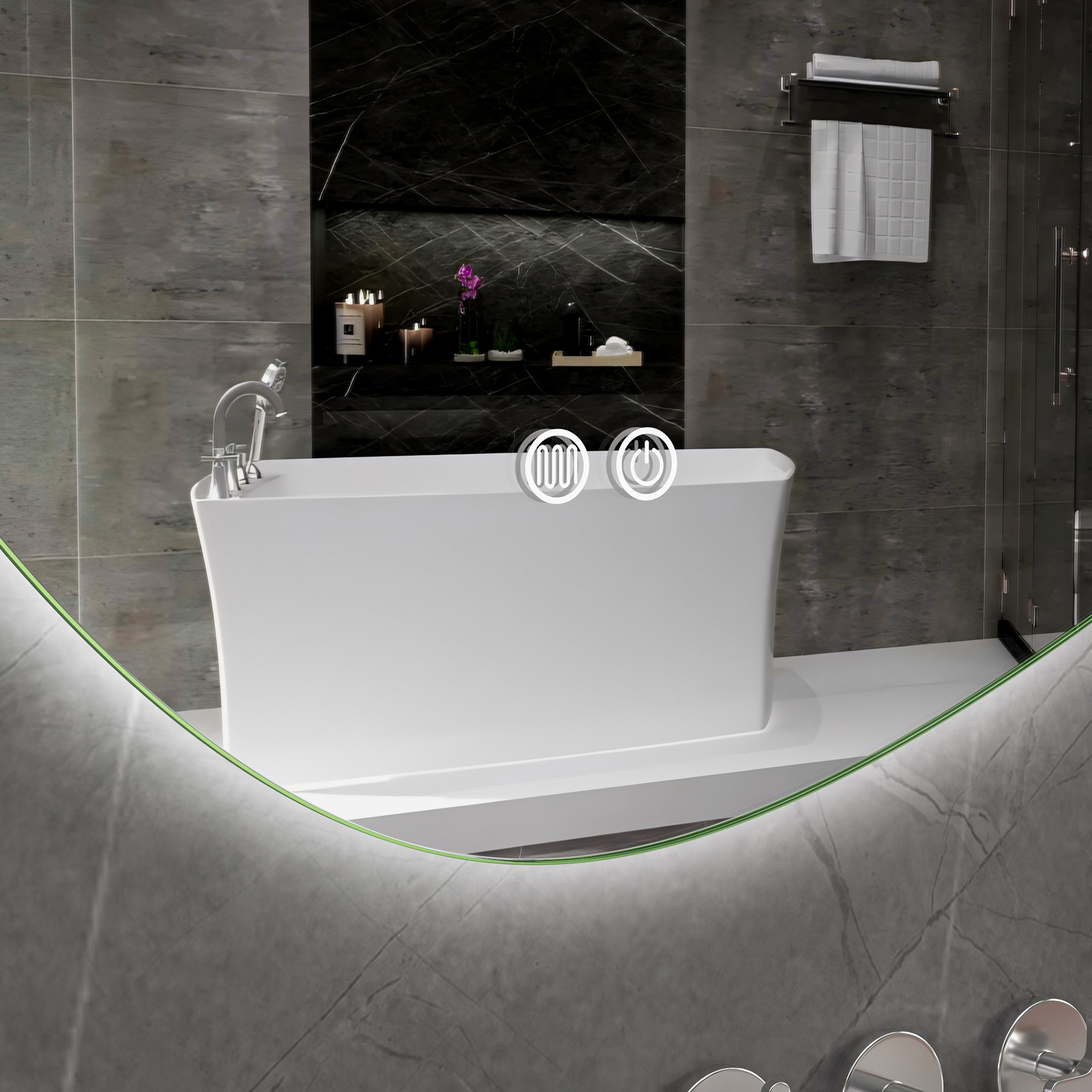 Badrumsspegel Lyfco med LED-Belysning 90x60 cm