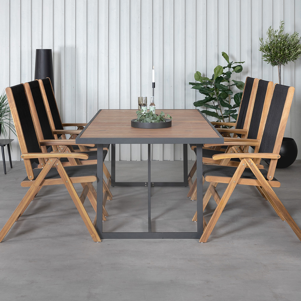 Matgrupp Venture Home King med 6 Lumi Vikbara Matstolar