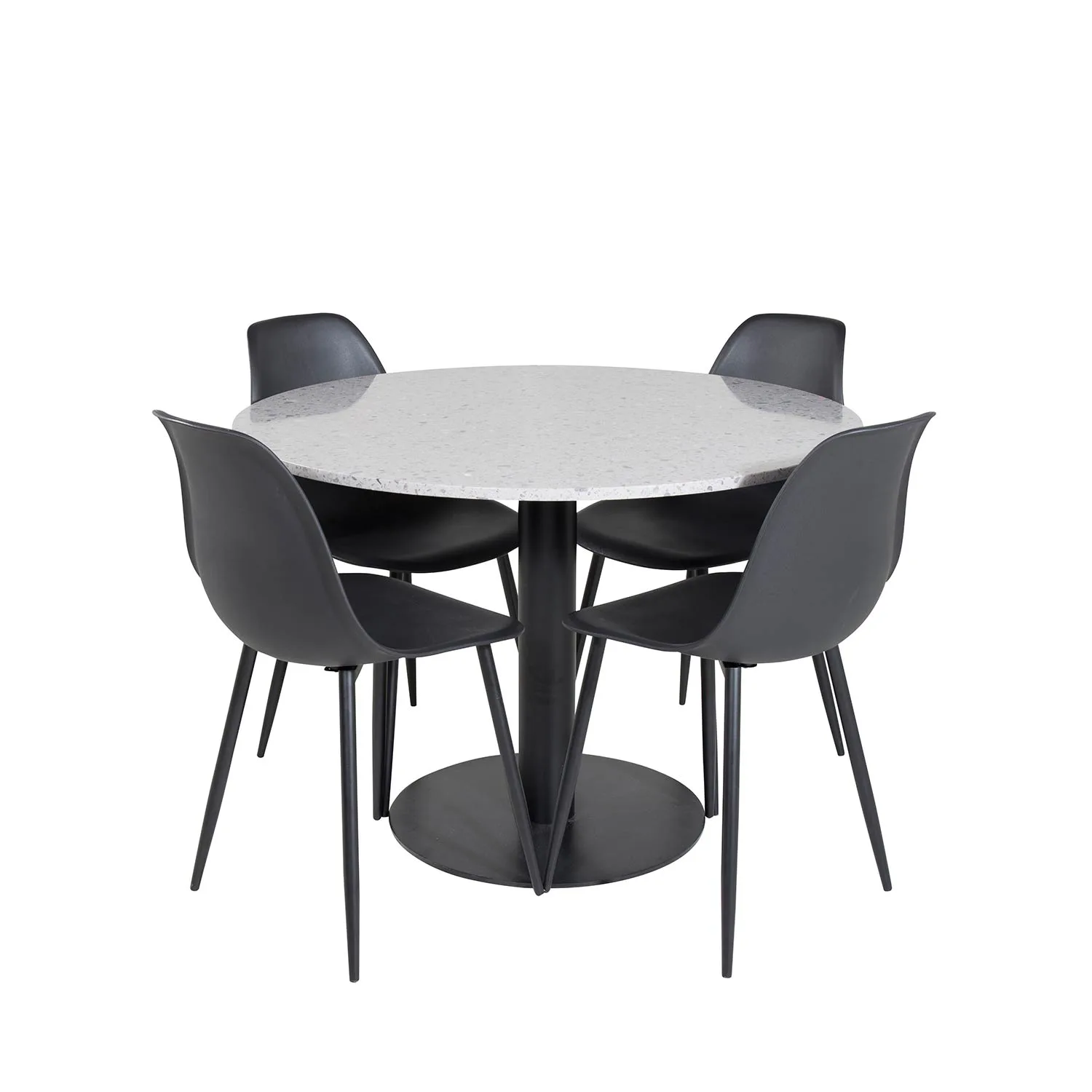Razzia Table -Grey/Black+Polar Chair - / Black Plastic_4 Grå/Svart