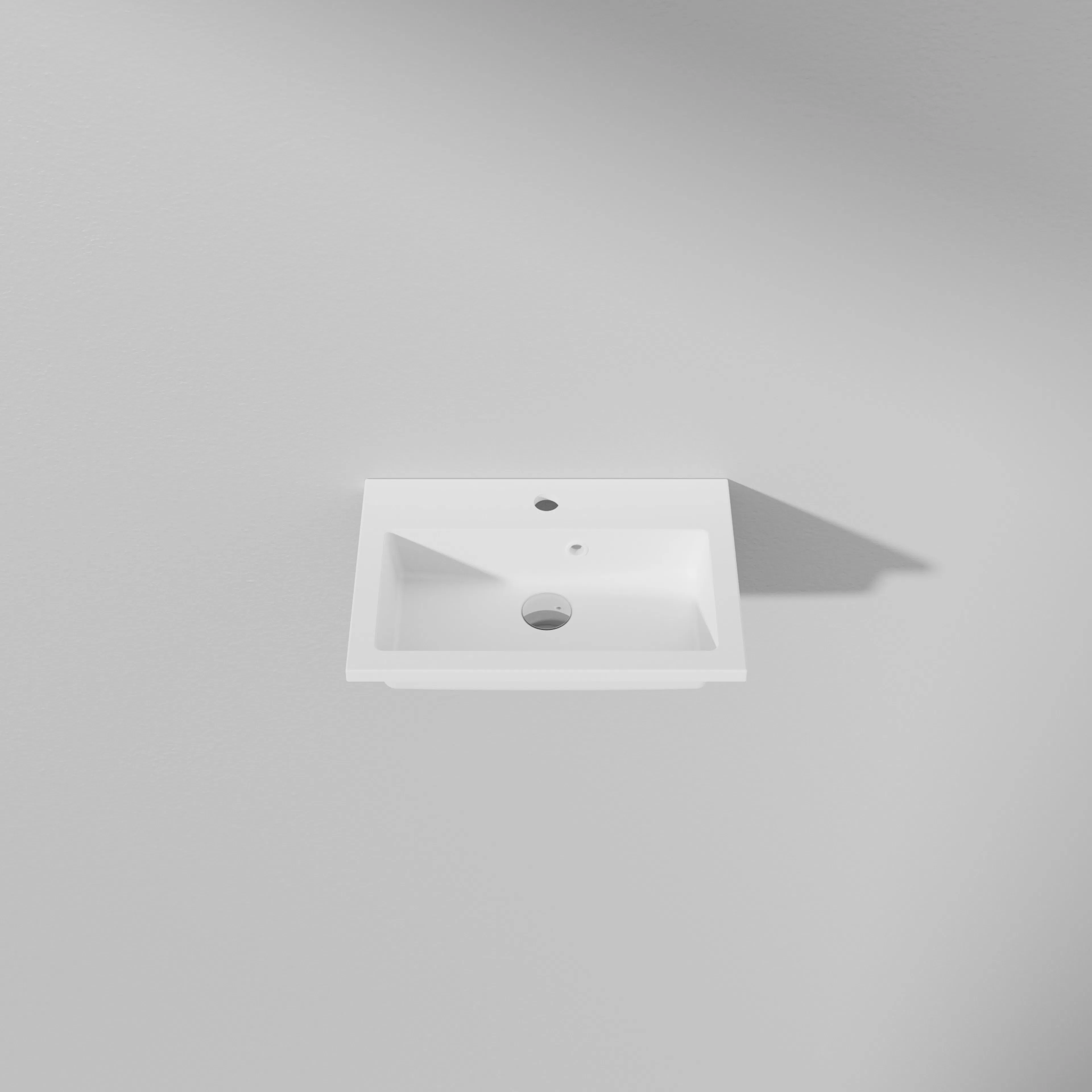 Tvättställ VISKAN 50,Matte White, Stenkomposit,500x20x350 Bredd: 500 mm